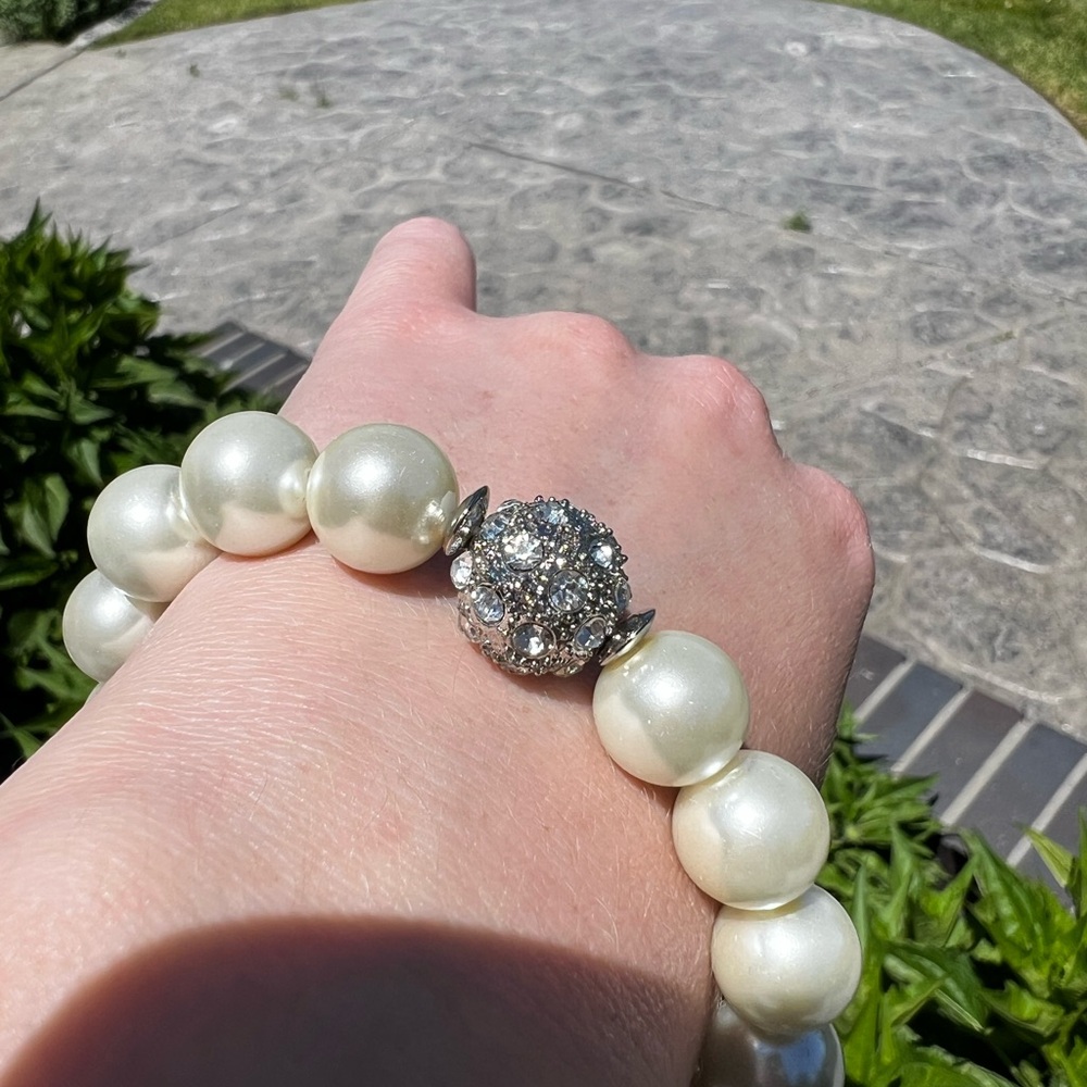 CLEARANCE NWT Stauer Women’s Pearl Jewelry Set Necklace Bracelet and Earrings - Picture 8 of 15